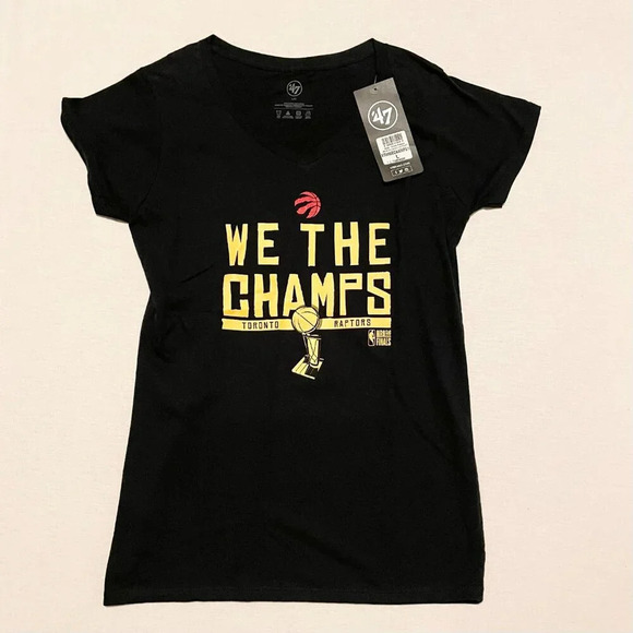 Toronto Raptors 47 We The Champs Tee Womens Large NBA 2019 Champions T-Shirt - Picture 2 of 15